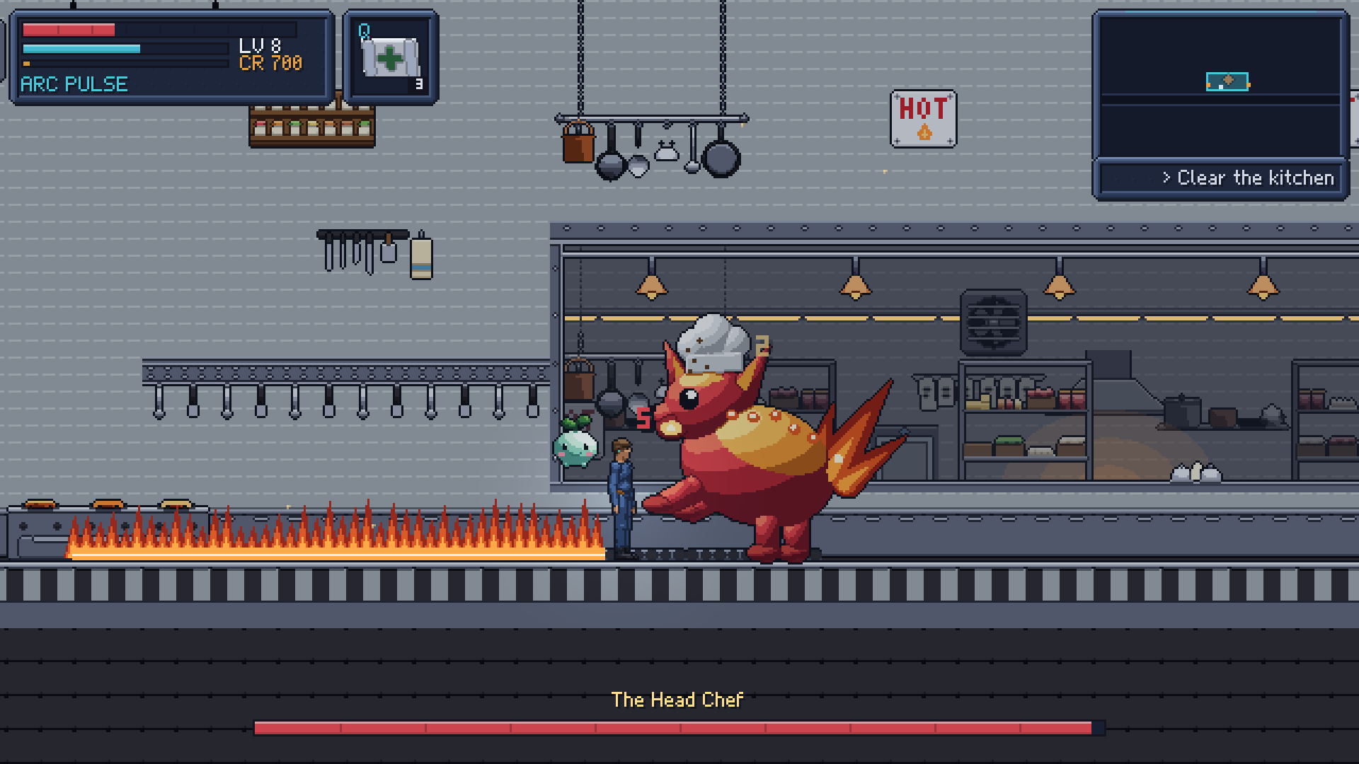 The Head Chef's flambé in Hell's Kitchen