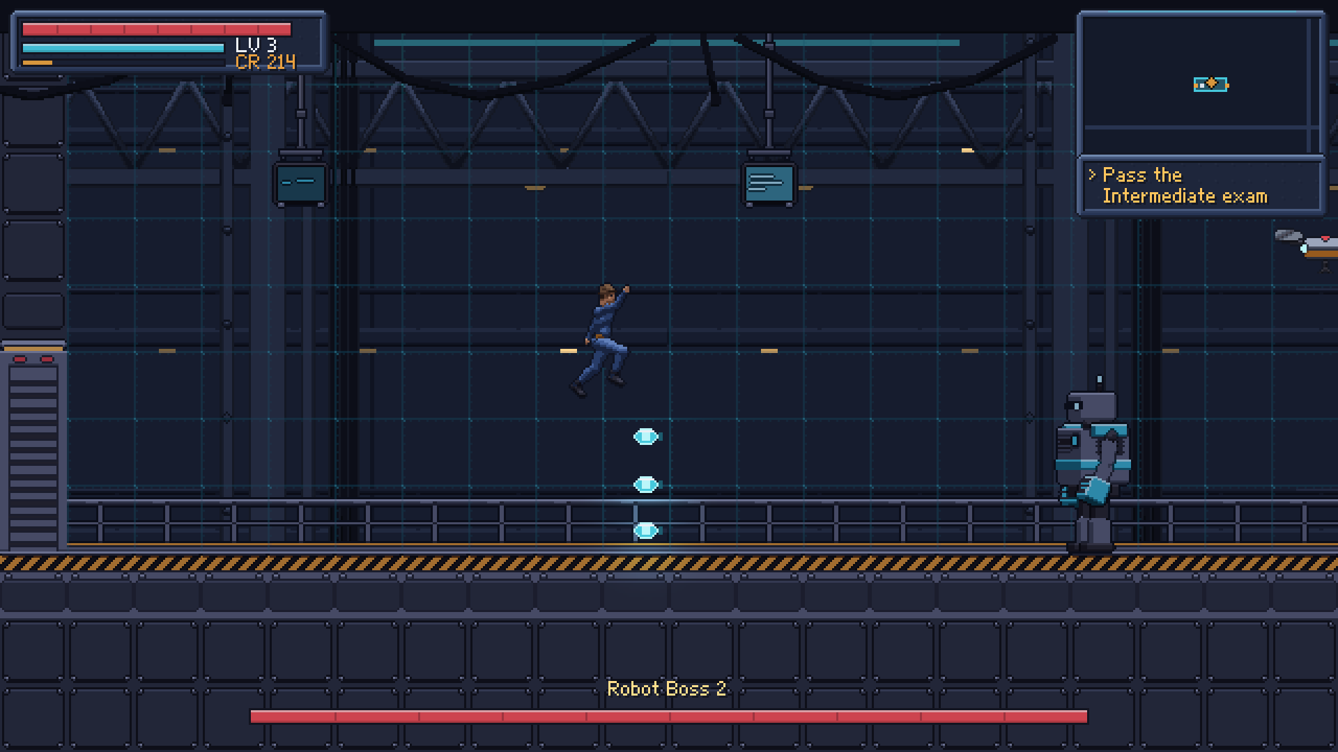 Robot Boss 2: over its volley, sidearm out