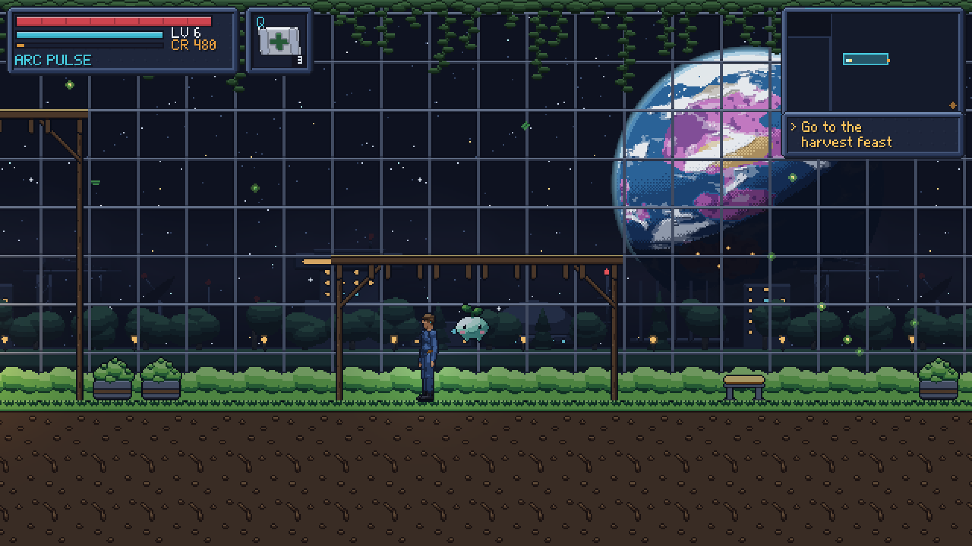The Observatorium's park, Dania beyond the glass
